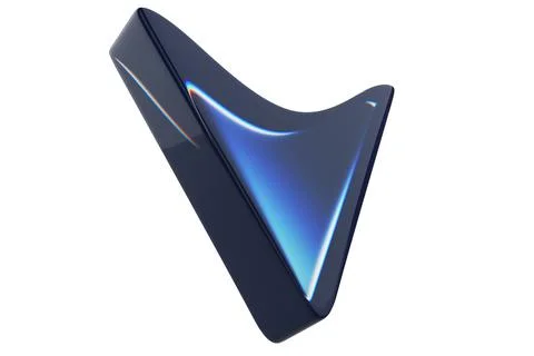 Close-up of transparent glass computer cursor on white background. 3d renderi Foto stock