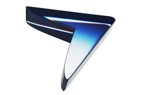 Close-up of transparent glass computer cursor on white background. 3d renderi Foto stock