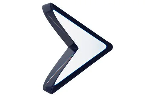 Close-up of transparent glass computer cursor on white background. 3d renderi Stock Photos