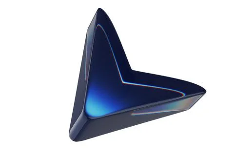 Close-up of transparent glass computer cursor on white background. 3d renderi Foto stock