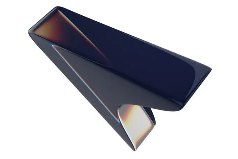 Close-up of transparent glass computer cursor on white background. 3d renderi Foto stock