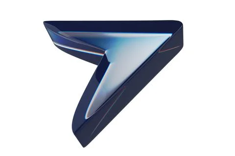 Close-up of transparent glass computer cursor on white background. 3d renderi Stock Photos