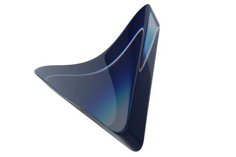 Close-up of transparent glass computer cursor on white background. 3d renderi Foto stock