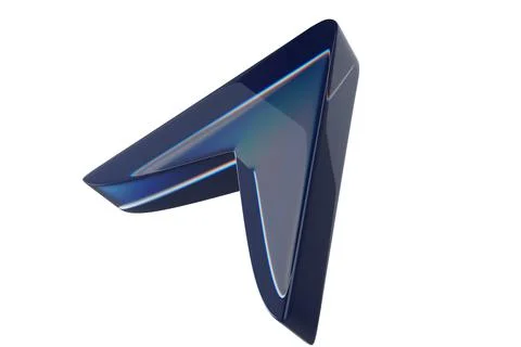 Close-up of transparent glass computer cursor on white background. 3d renderi Foto stock