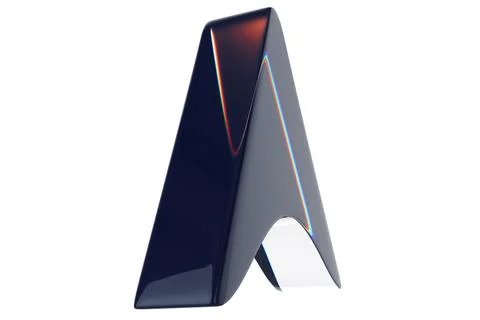 Close-up of transparent glass computer cursor on white background. 3d renderi Foto stock