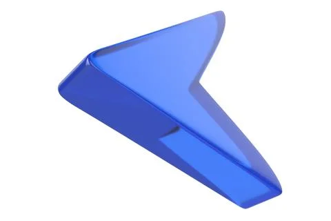 Close-up of transparent glass computer cursor on white background. 3d renderi Foto stock