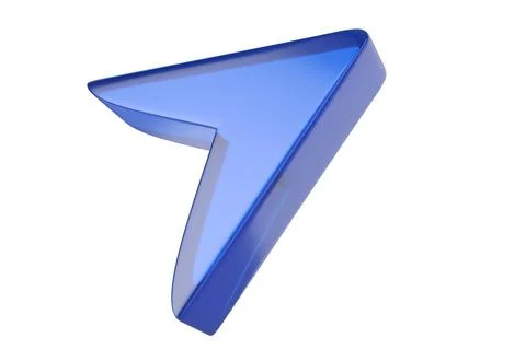 Close-up of transparent glass computer cursor on white background. 3d renderi Foto stock