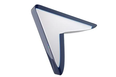 Close-up of transparent glass computer cursor on white background. 3d renderi Foto stock