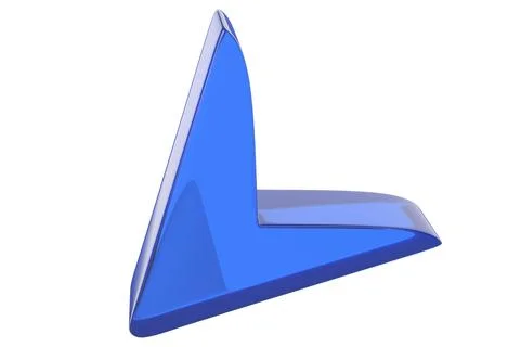 Close-up of transparent glass computer cursor on white background. 3d renderi Foto stock