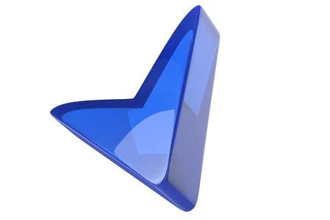 Close-up of transparent glass computer cursor on white background. 3d renderi Foto stock