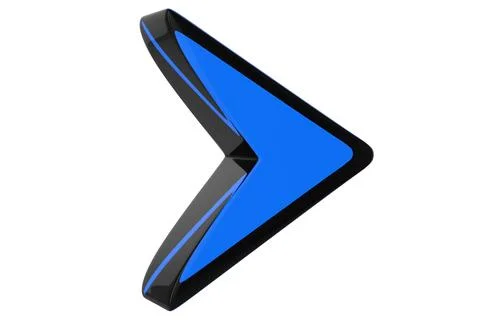 Close-up of transparent glass computer cursor on white background. 3d renderi Stock Photos