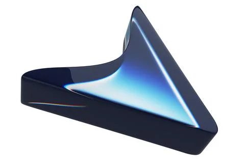 Close-up of transparent glass computer cursor on white background. 3d renderi Foto stock