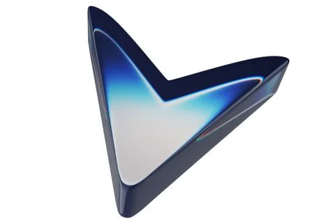 Close-up of transparent glass computer cursor on white background. 3d renderi Foto stock