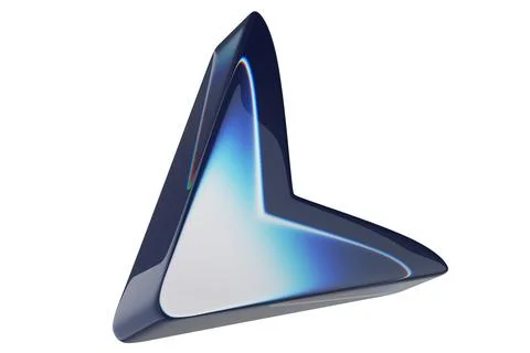 Close-up of transparent glass computer cursor on white background. 3d renderi Stock Photos