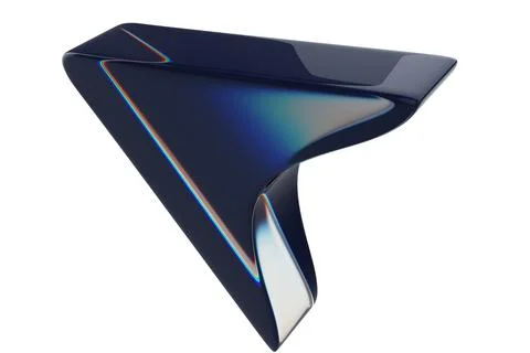 Close-up of transparent glass computer cursor on white background. 3d renderi Foto stock