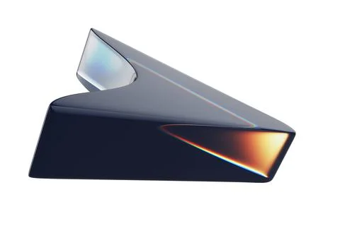 Close-up of transparent glass computer cursor on white background. 3d renderi Foto stock