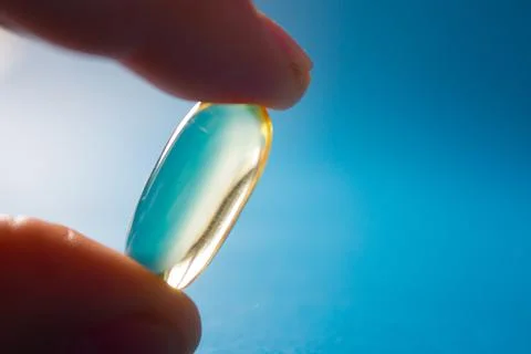 Close up of transparent pill Stock Photos