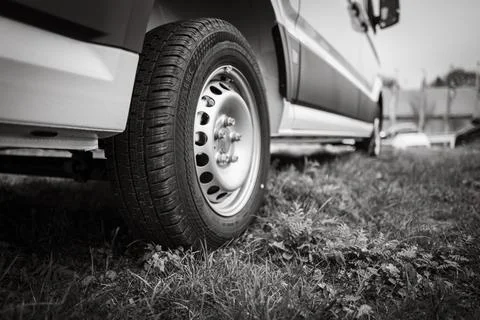 A close up of a transporter wheel Stock Photos