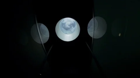 Close up of tree circle shape windows with cloudy sky, Portugal Stock Footage 128966190