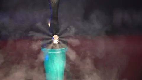 Close-up of a trendy hookah with a smoke. Stock Footage 145151740