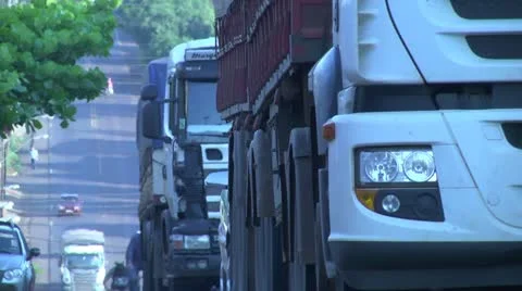 Close-up of truck on the road Stock Footage 12653466