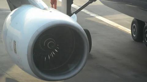 Close-up turbine engine front-end fan. Stock Footage 39166775