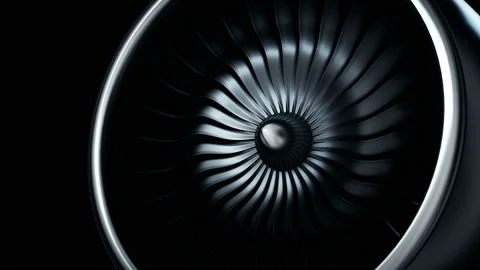 Close-up turbine engine front-end fan. Stock Footage 98122756