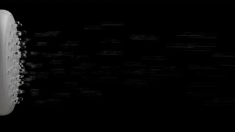 Close-up of turned on water quickly dripping from a shower head. Isolated on Stock Footage 234136306