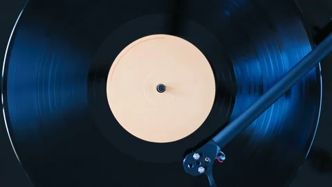 Close up of turning vinyl record Stock Footage 126269956
