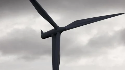 Close up of a turning wind turbine Stock Footage 169464374
