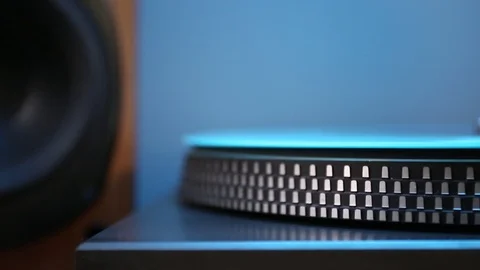 Close up on turntable platter. Video stock 121230946