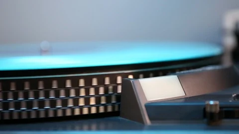 Close up on turntable platter. Stock Footage 121230990