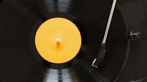 Close up of turntable play record Stock Footage 88657720