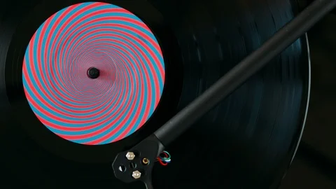 Close up of turntable play vinyl record Stock Footage 126270757