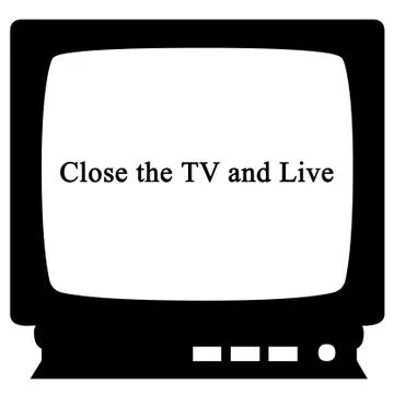 Close the tv and live Stock Illustration