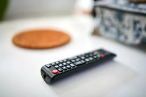 Close up of a TV remote Stock Photos