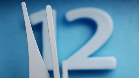 Close up Twelve o'clock, Second hand minute Walk. Stock Footage 146761552