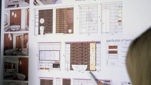 Close Up Of two Architects Discussing Plan Together With Blueprints. Stock Footage 88658940