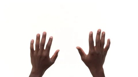 Close up of two black man's hands showing enough gesture. Number 10. Isolated on Stock Footage 161901140