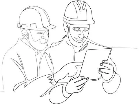 Close up two coworkers in uniforms Stock Illustration
