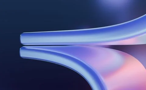 A close-up of two curved, metallic tubes with a reflective surface, transit.. Stock Illustration