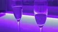 Close-up of two glasses of sparkling champagne, romantic date HD Footage