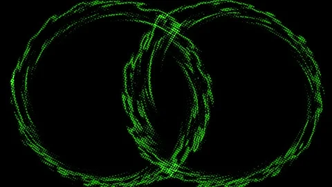 Close up  two green circles on black background Video stock 279557360