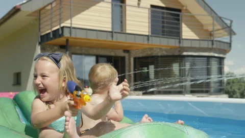 CLOSE UP Two happy children smiling and ... | Stock Video | Pond5