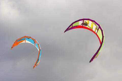 Close up of two kites in the sky Stock Photos