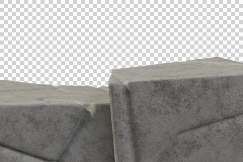 Close-up of two large, gray, rectangular blocks of stone Stock Photos