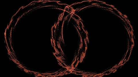 Close up  two orange circles on black background Stock Footage 279708032