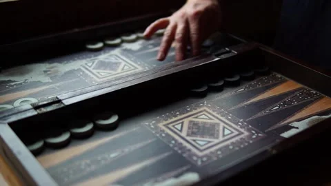 Close-Up of Two People Playing Turkish Backgammon Video stock 306100283