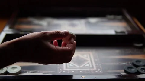 Close-Up of Two People Playing Turkish Backgammon Video stock 306100882