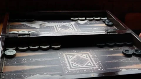 Close-Up of Two People Playing Turkish Backgammon Video stock 306100963